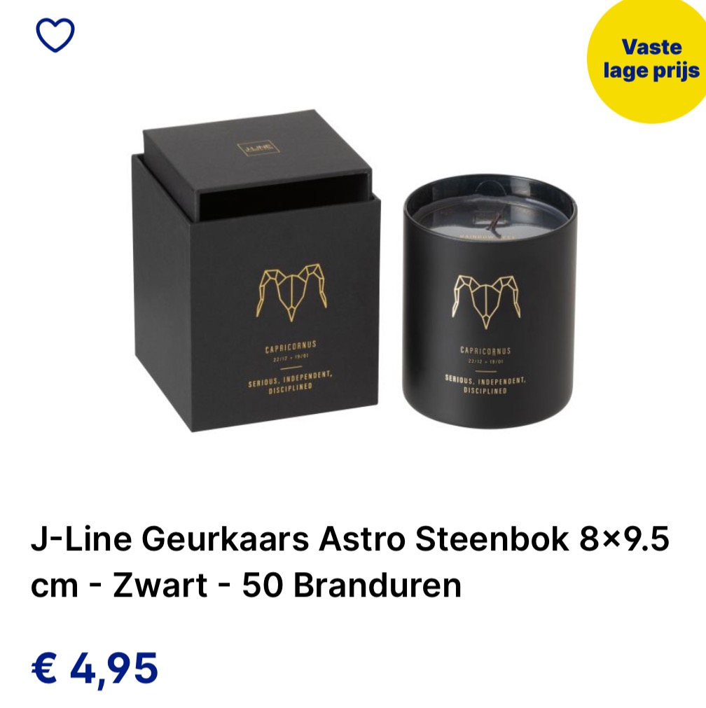J-Line Geurkaarsen -80%