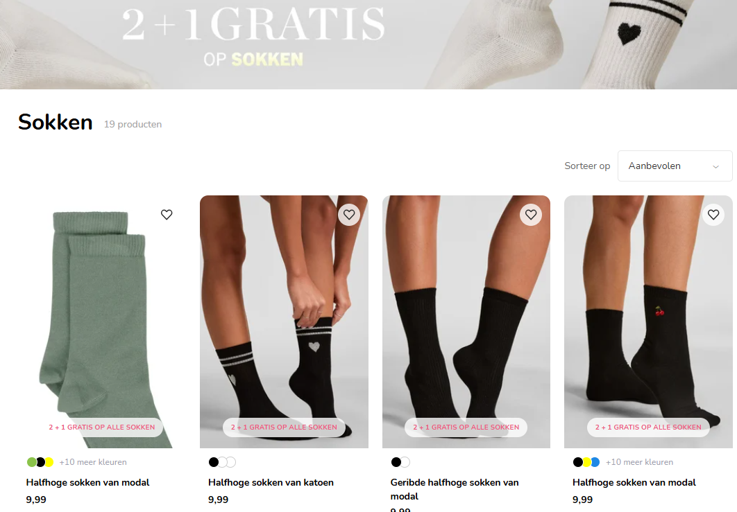 2+1 gratis sokken Hunkemöller