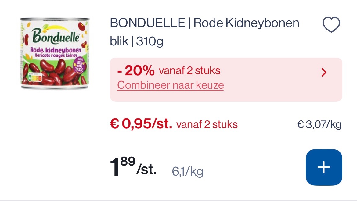 Producten Bonduelle goedkoper met 20% extra