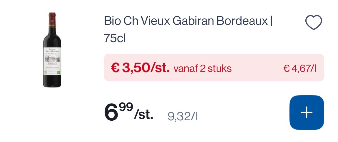 Rode wijn gabiran Bordeaux 75 cl -50%