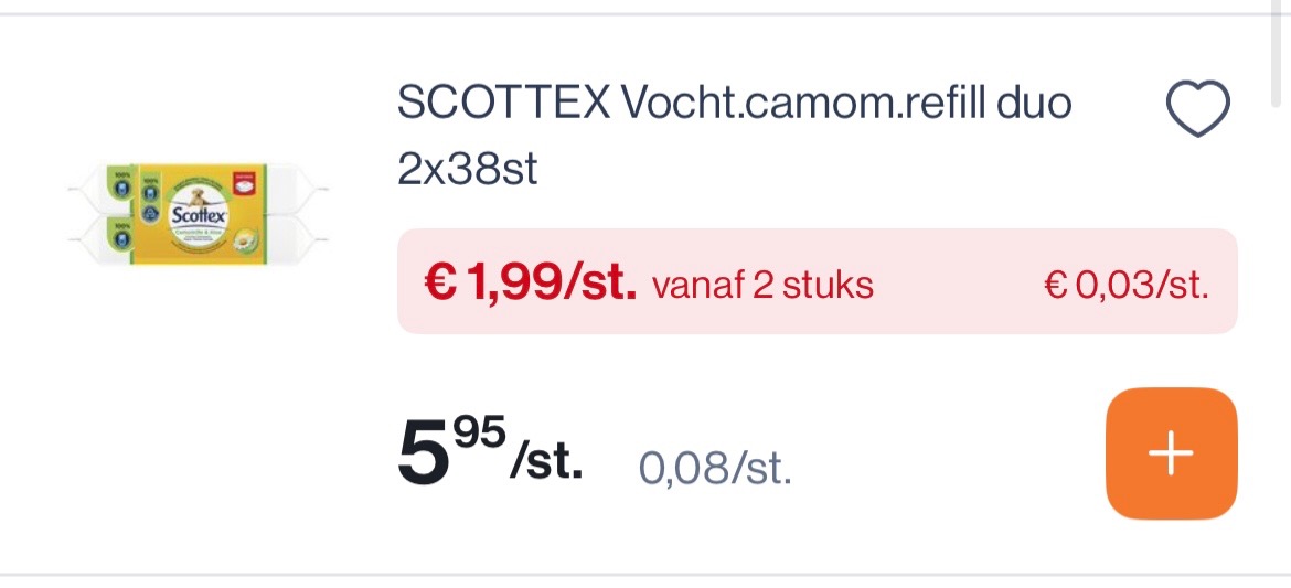 Scottex vochtige doekjes camomile -66%