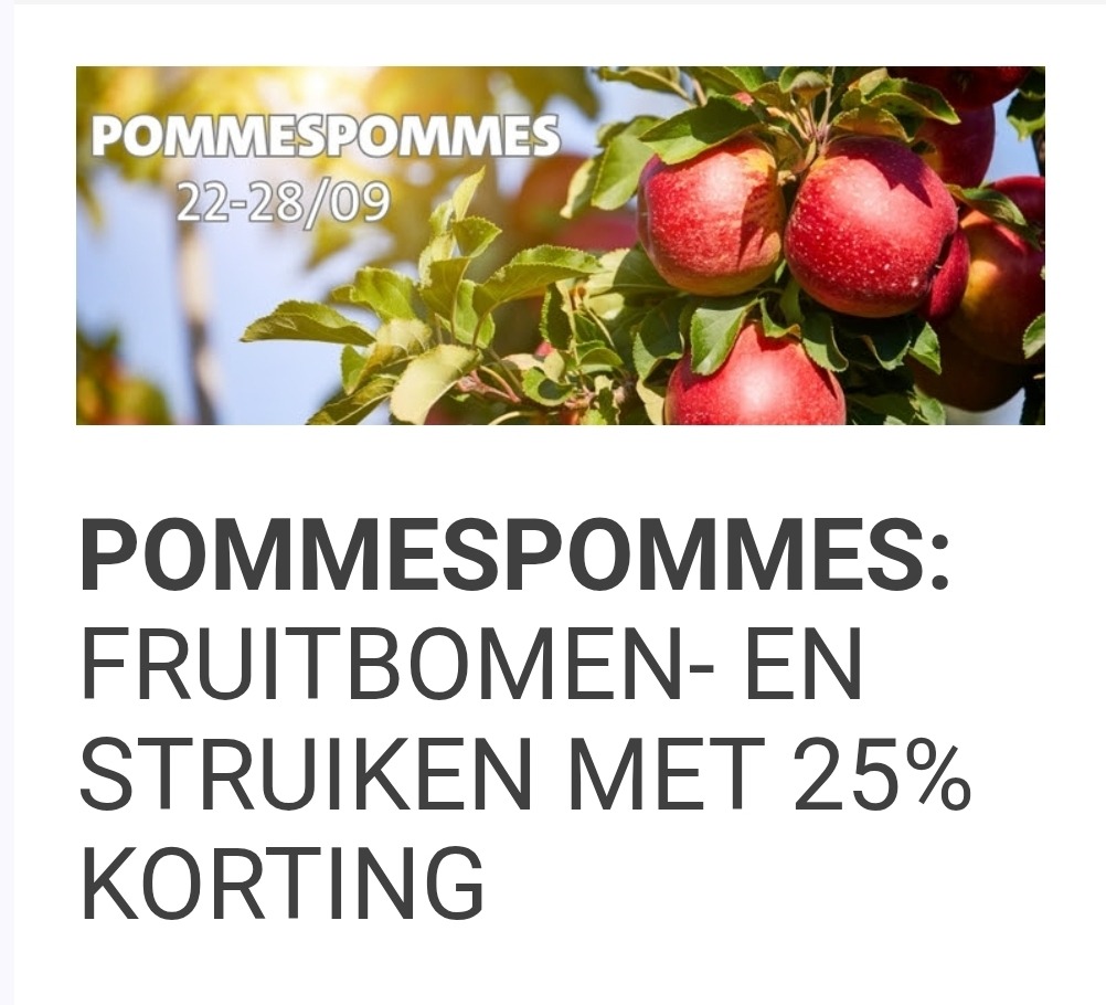 25% korting op fruitbomen en -struiken bij Intratuin
