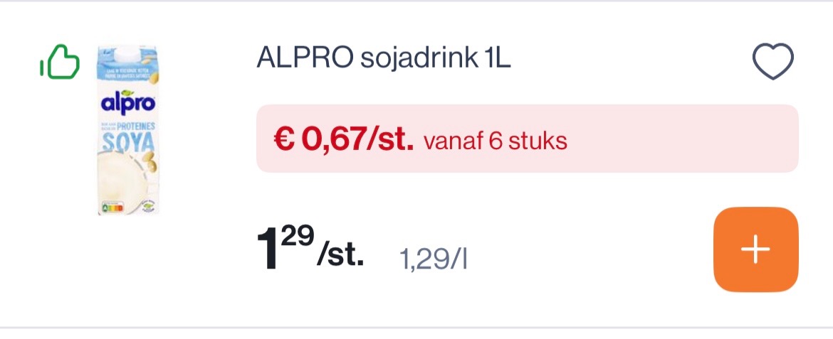 Alpro drinks goedkoper vanaf 6 stuks