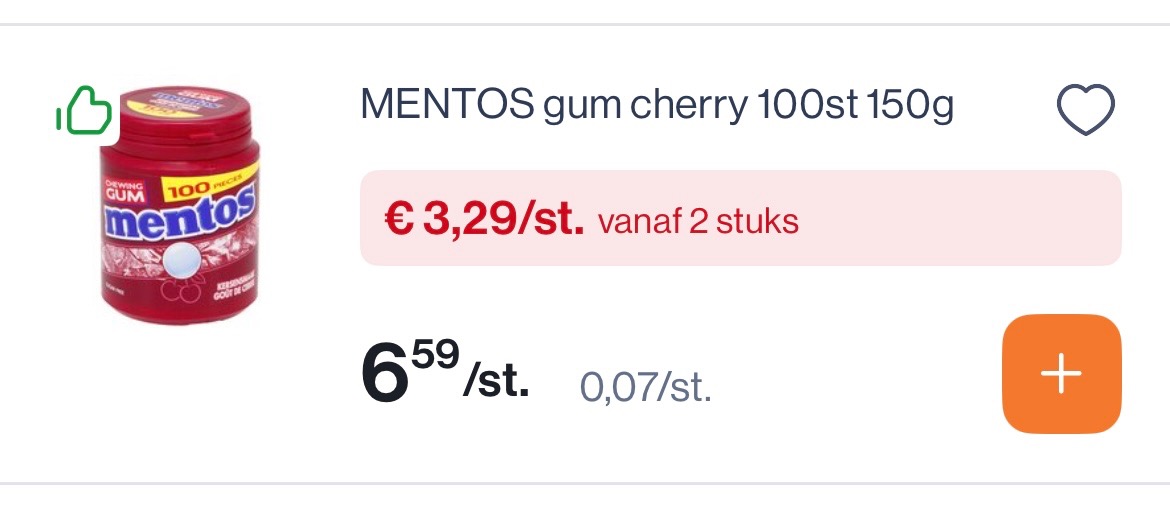 Verschillende Mentos tot -50%