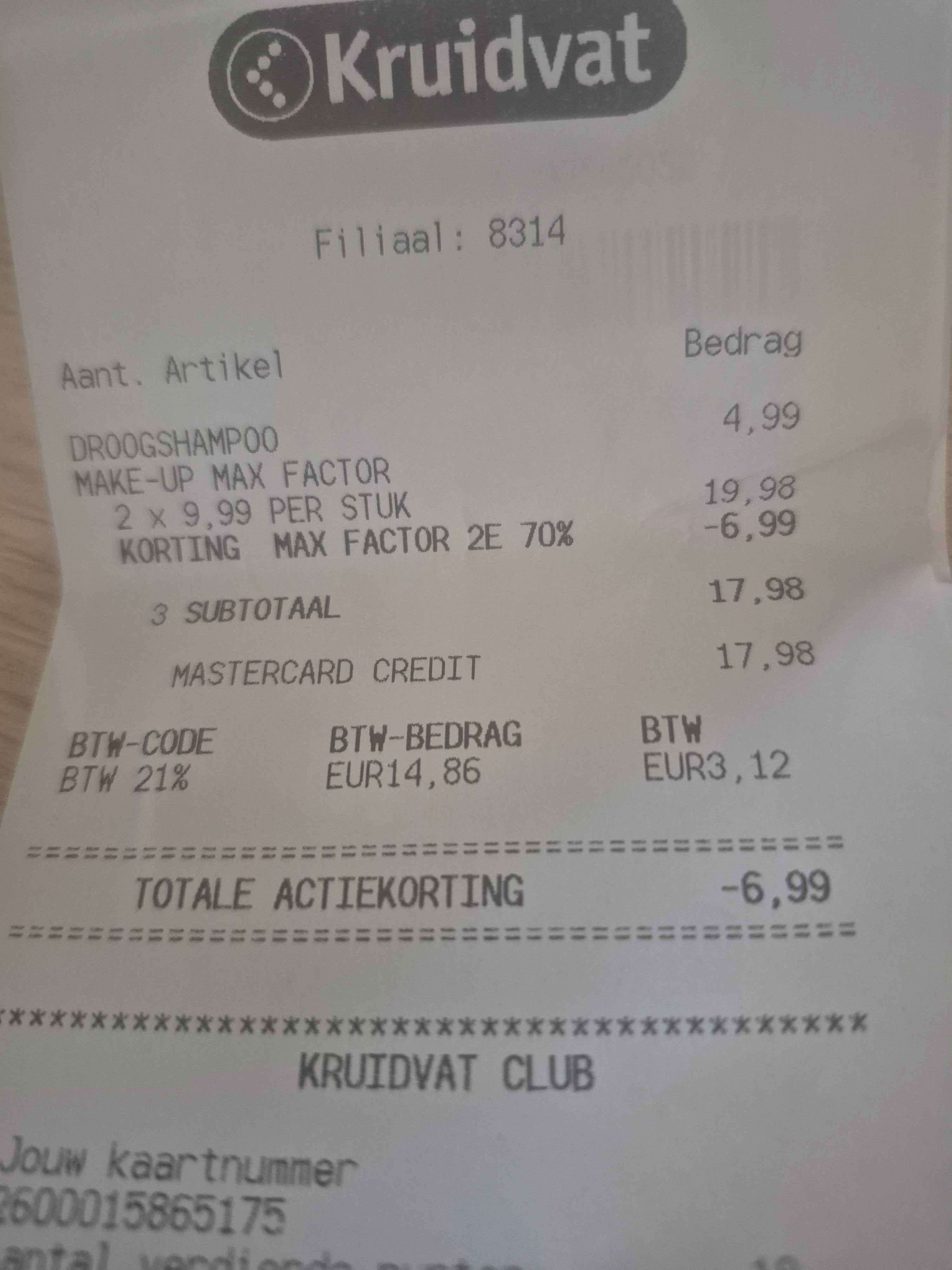 Kruidvat -70% tweede artikel Max Factor make up