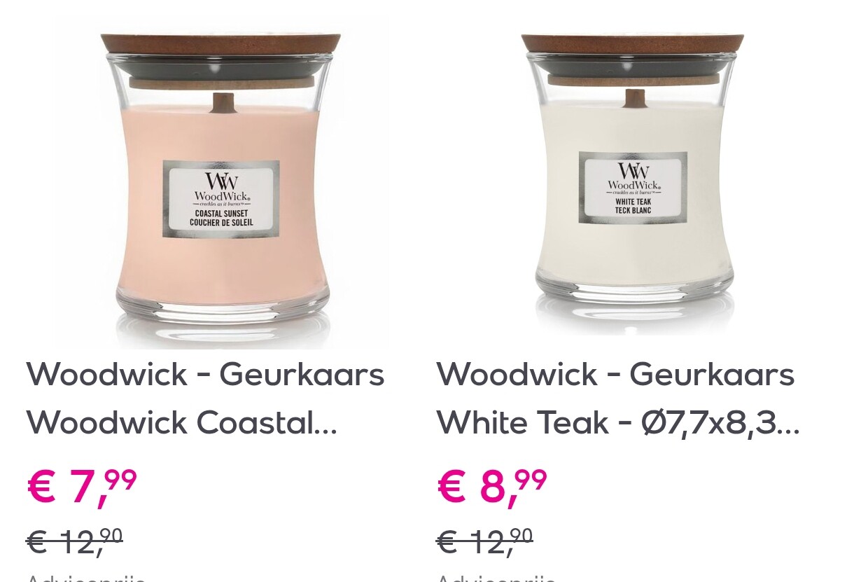 Woodwick en Yankee Candle kaarsen vanaf 7,99€