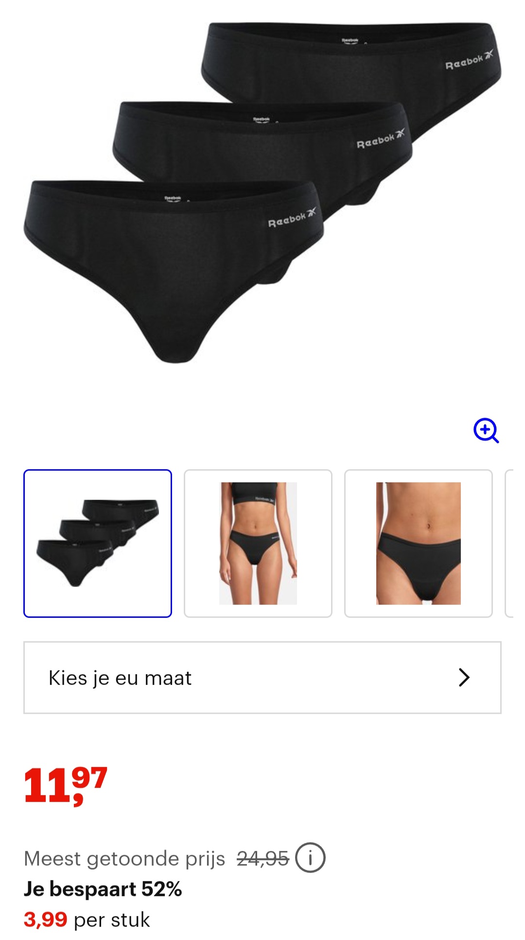 Reebok Sport Tanga 3-Pack Tanga -52%