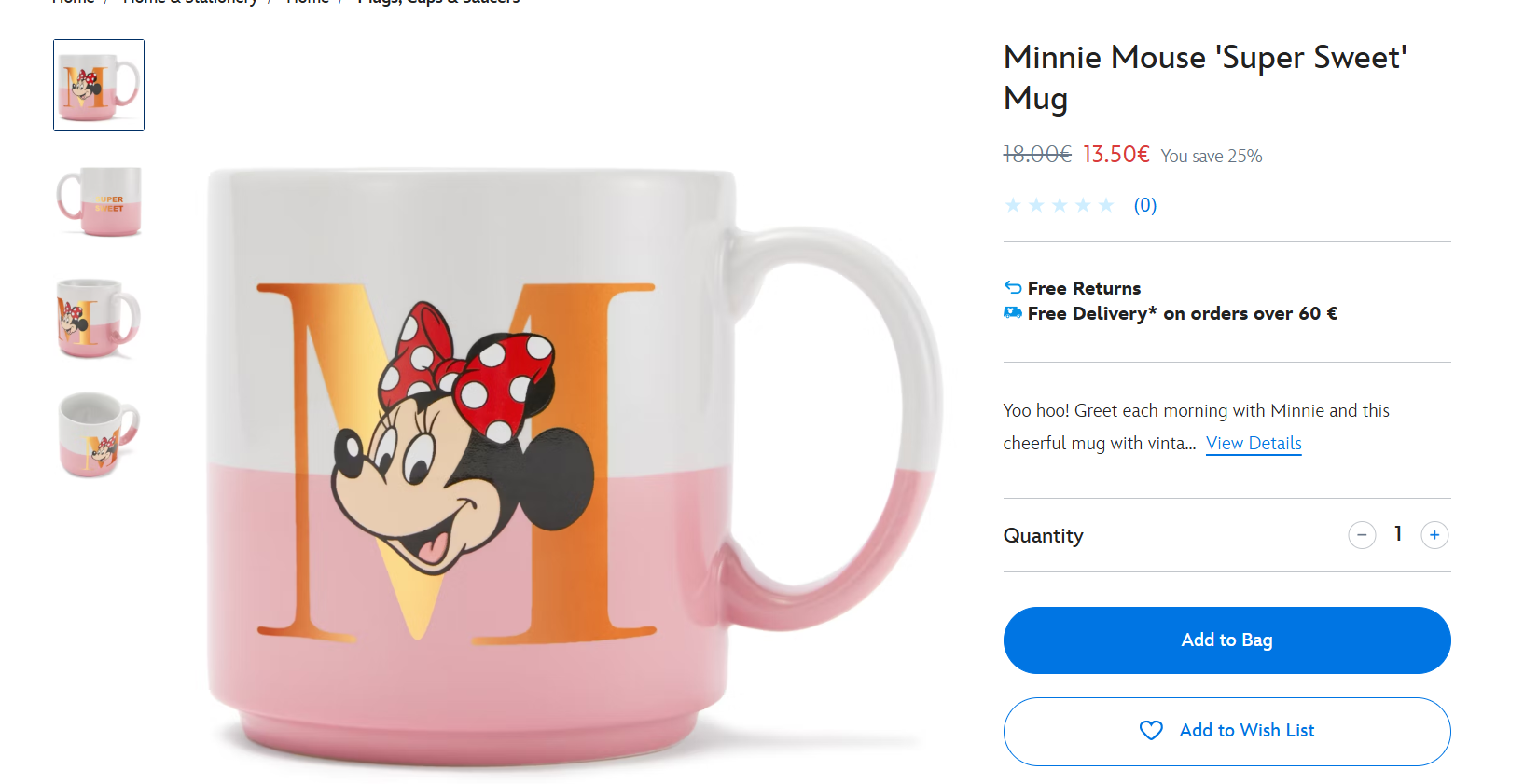 25% korting op tal van leuke items bij de officiële Disney store!