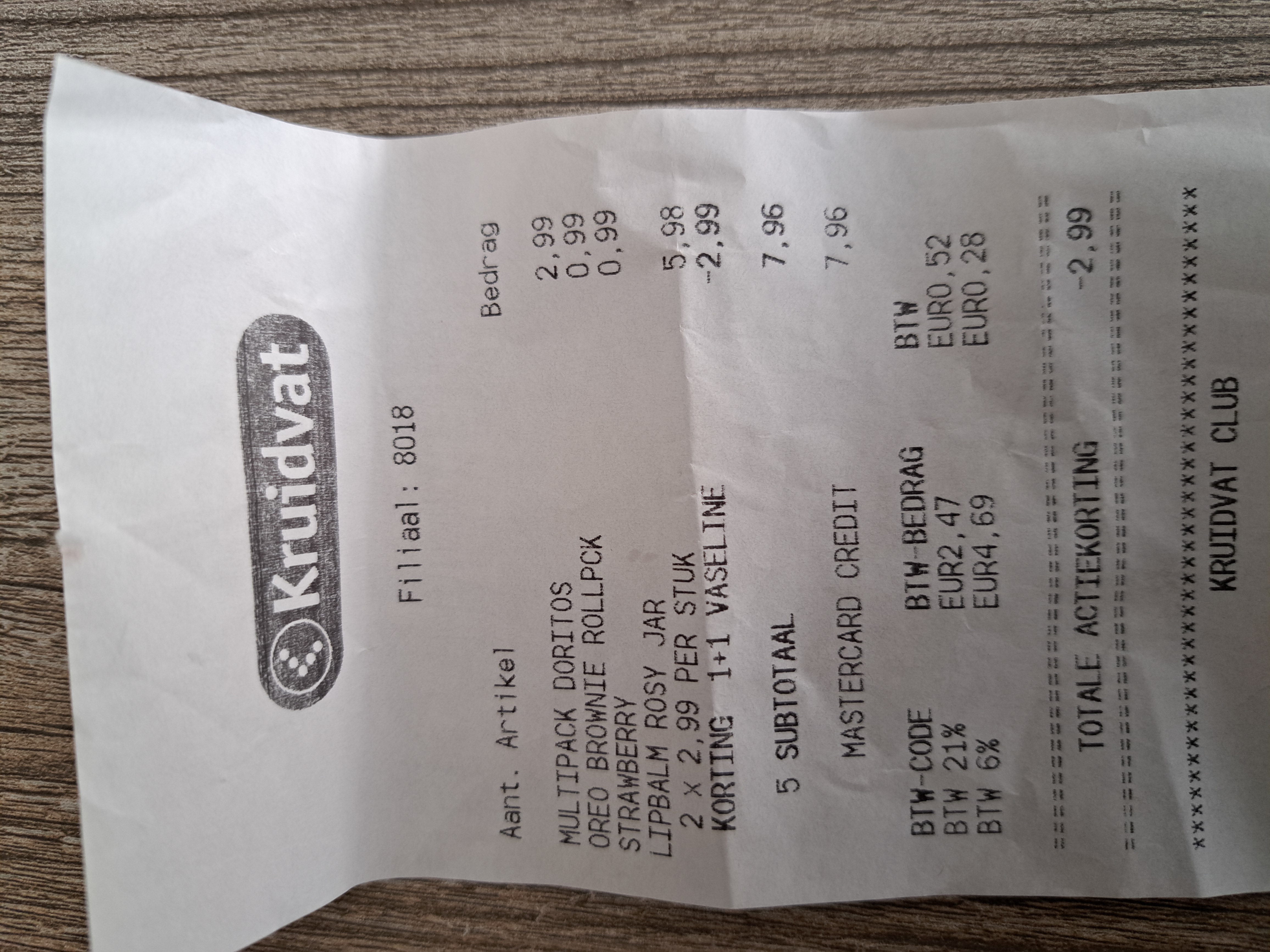 Vaseline 1+1, oreo €0,99