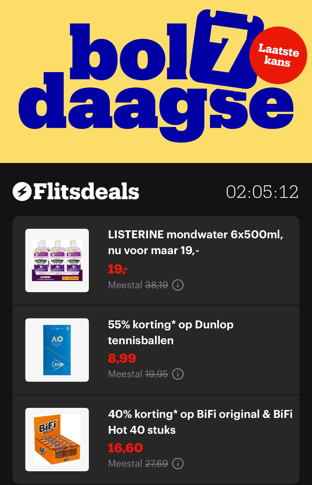 Flitsdeals bol tot 22u