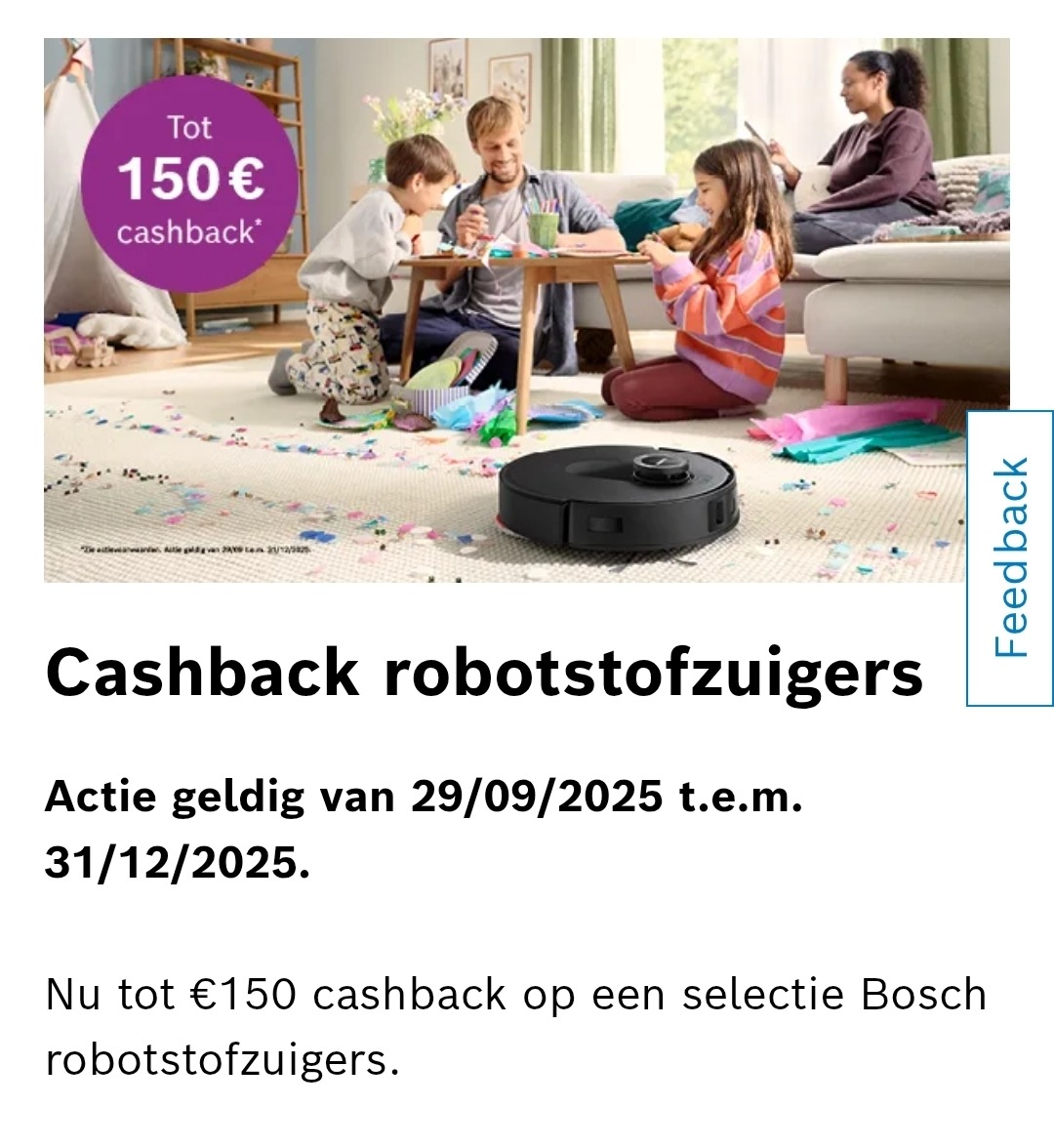 Cashbacks op verschillende Bosch stofzuigers