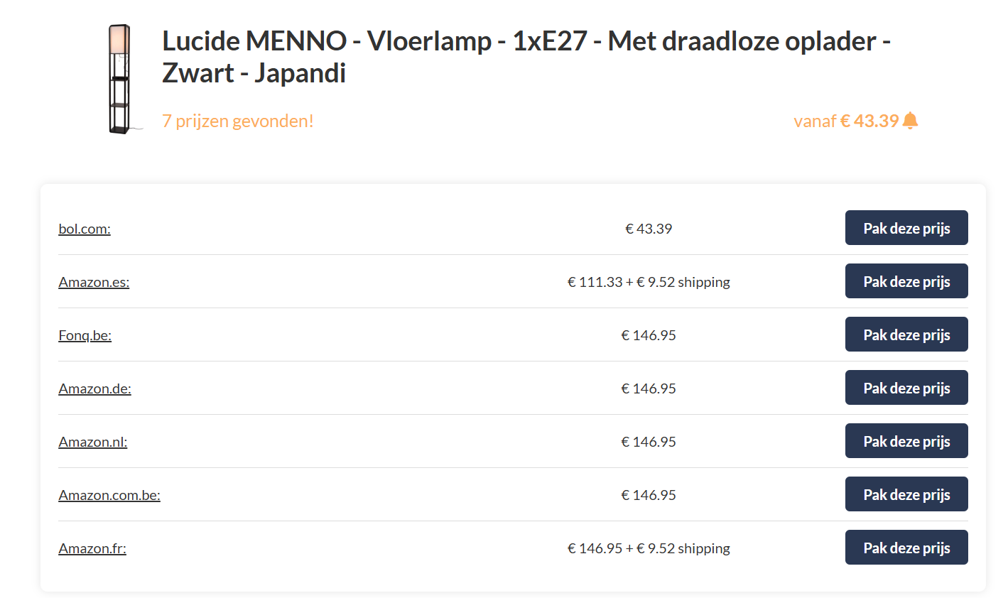 vloerlamp met hoge korting bij bol