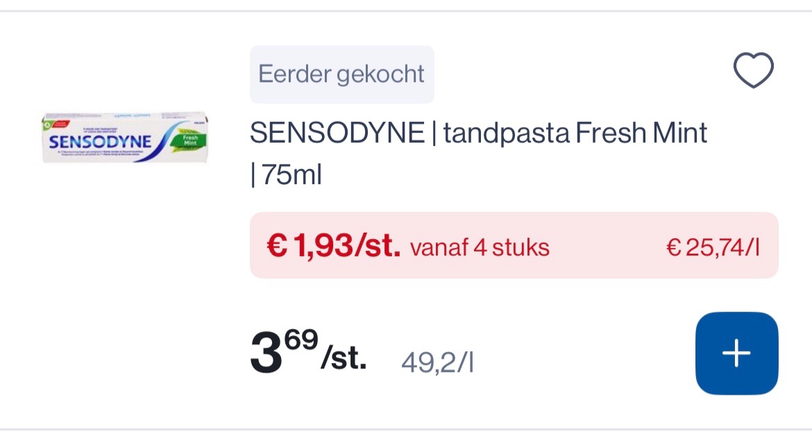 Sensodyne tandpasta tot -50%