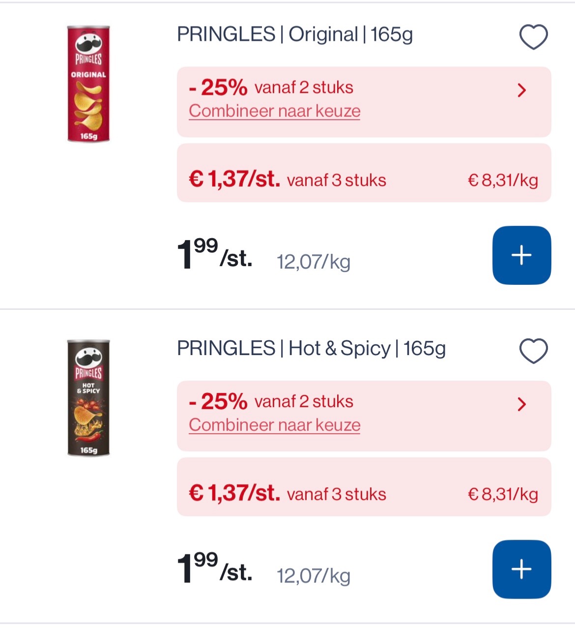 Pringles chips met dubbele korting
