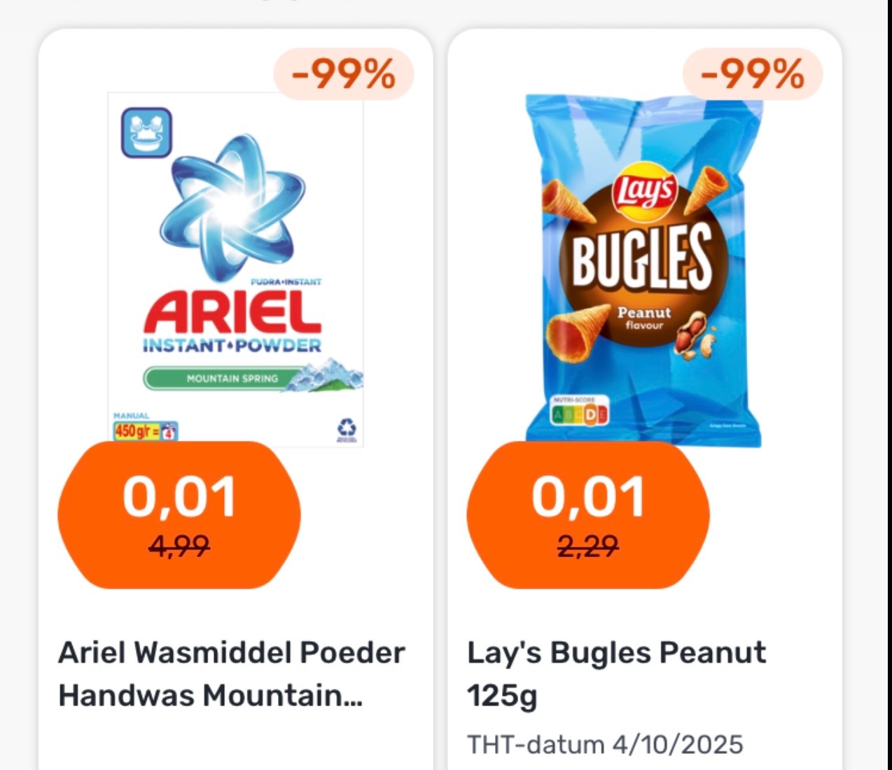 Foodello €0,01 acties