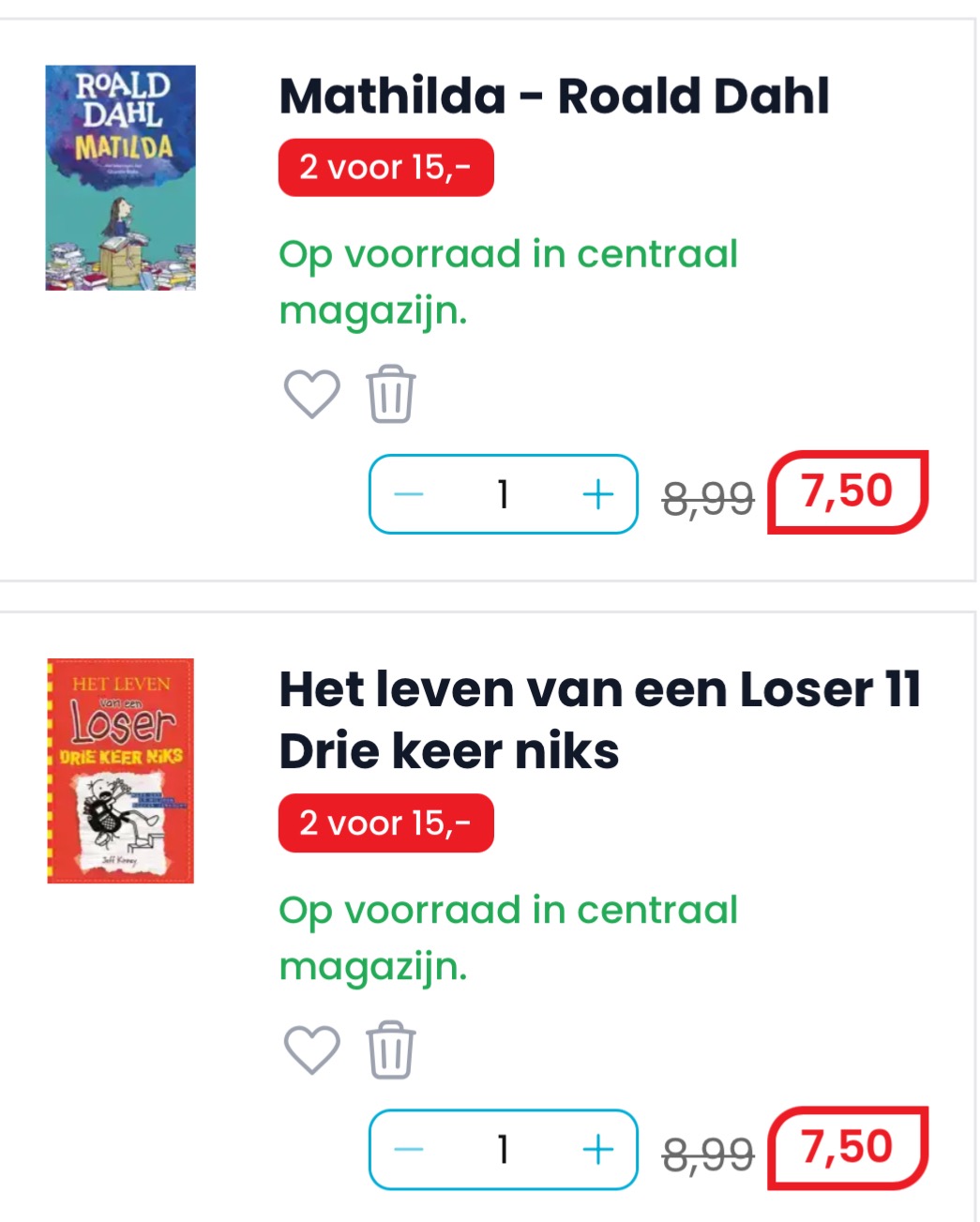 2 boeken voor €15