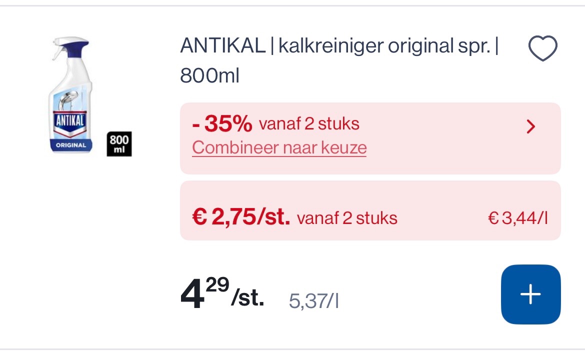 Antikal kalkreiniger original in promo bij Collect en go