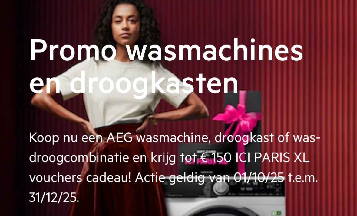Ici paris xl voucher bij aankoop AEG machine