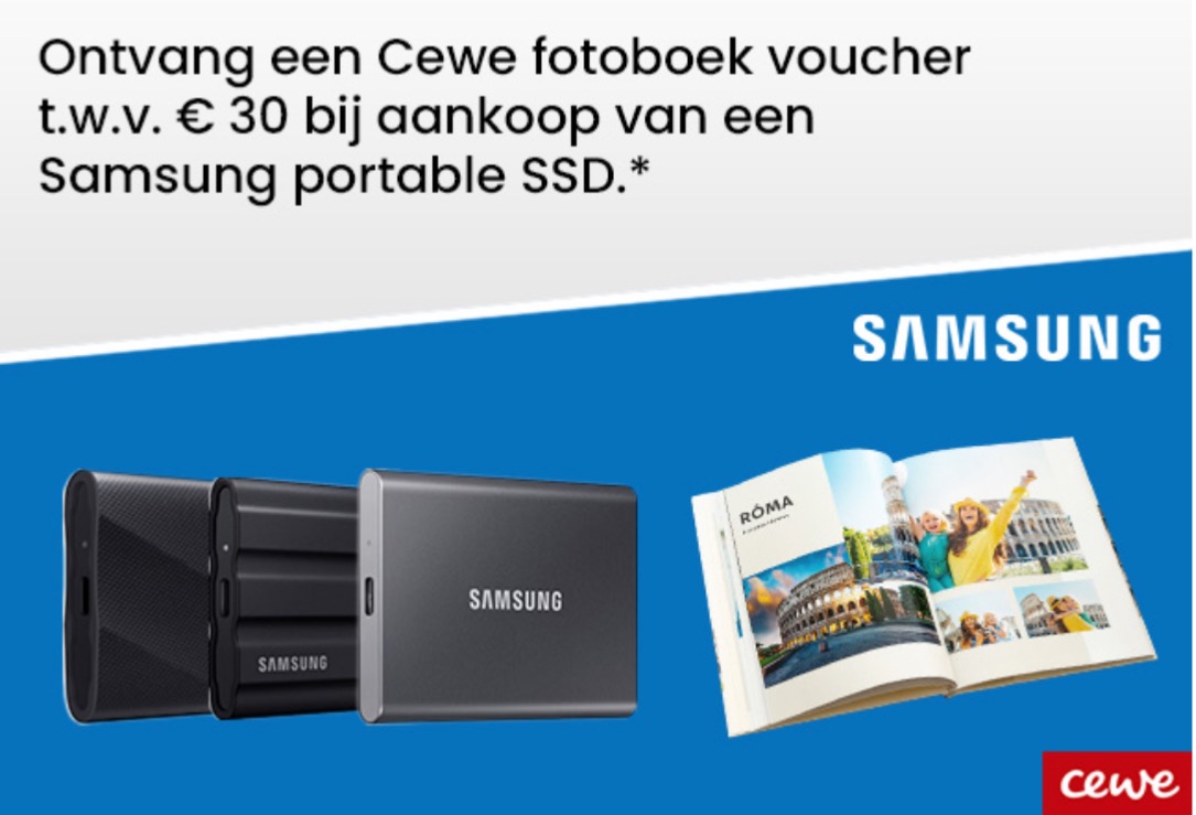 Voucher fotoboek bij aankoop Samsung portable SSD