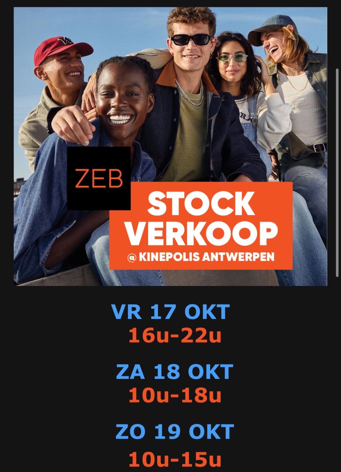 Zeb stockverkoop Kinepolis