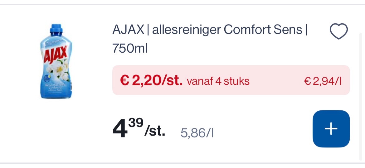 Ajax allesreiniger comfort sens 750 ml -50%