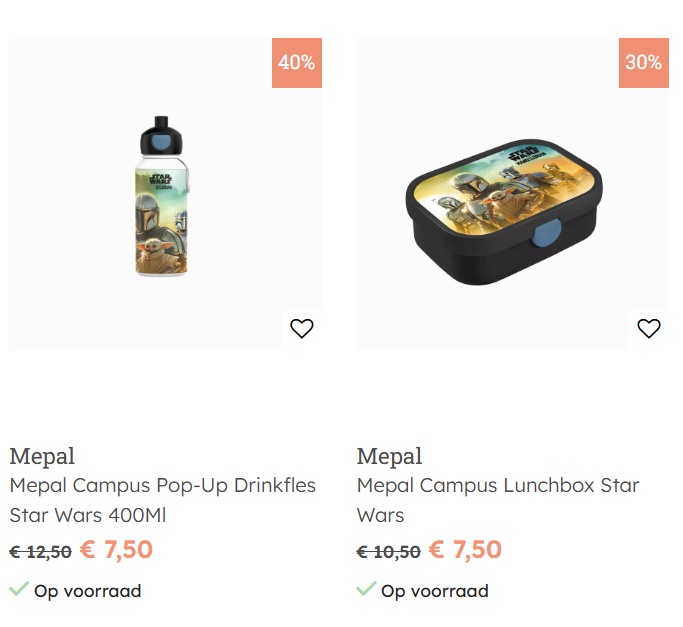 Star Wars drinkbus of brooddoos Mepal aan €7,50