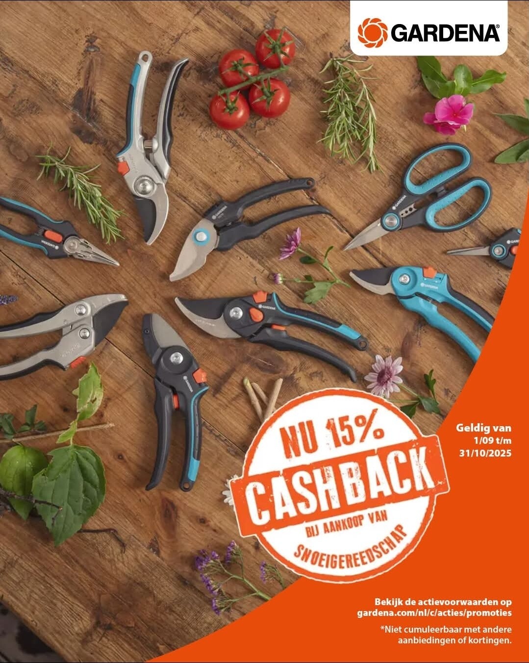 15% terugbetaald op Gardena snoeigereedschap