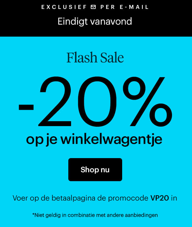 Vistaprint flashsale -20% op je winkelwagentje