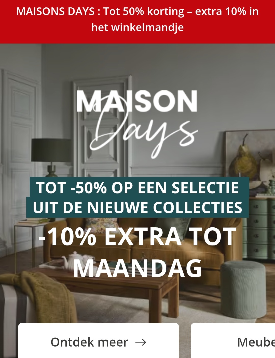 Maison DU monde tot 50% + 10% extra