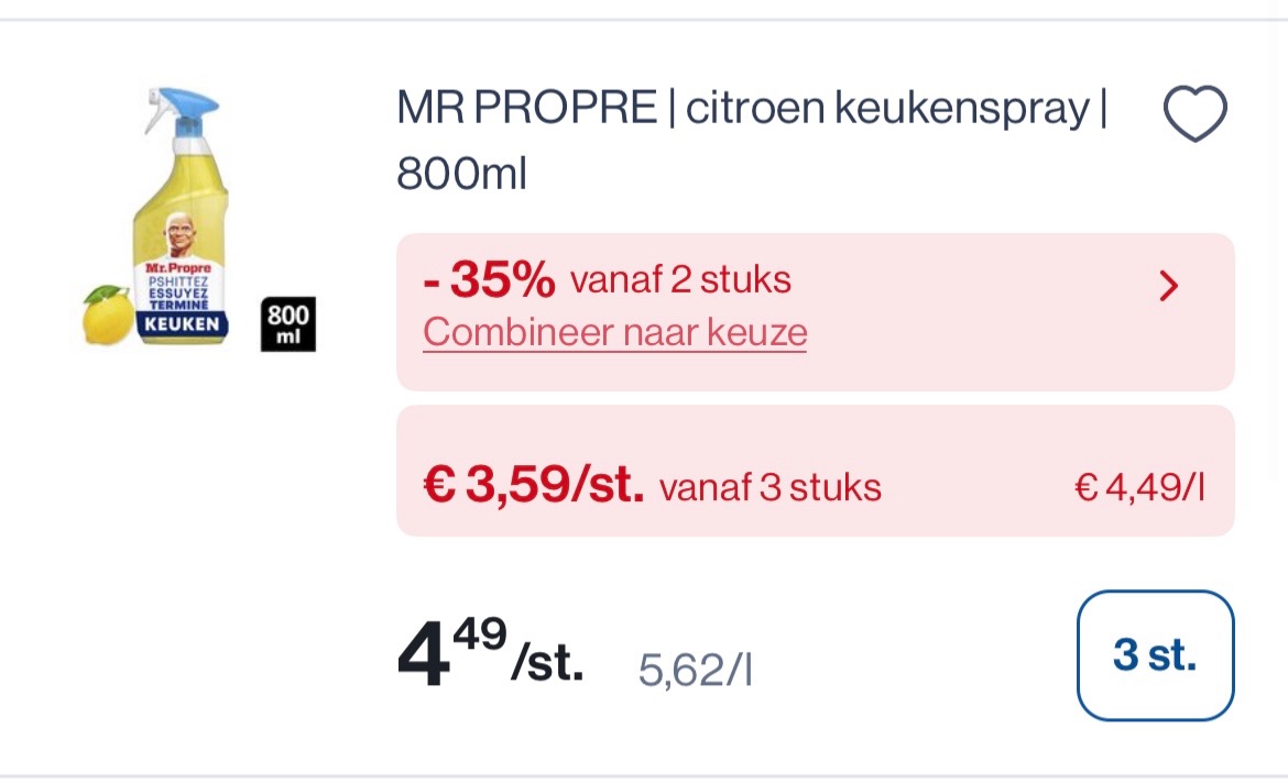 Mr propre keukenspray Citroën 800 ml goedkoper