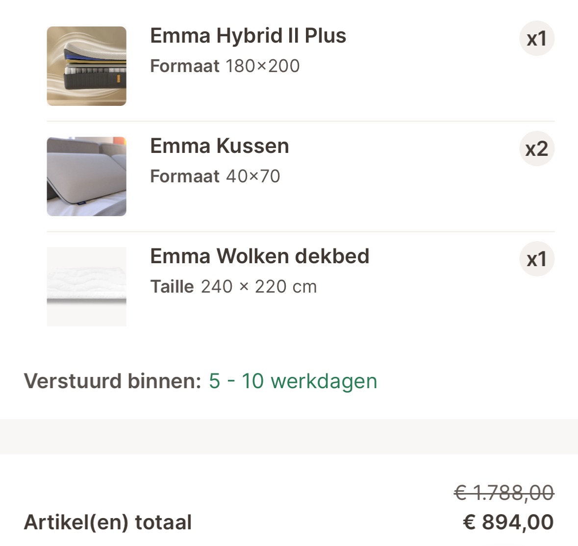 Emma droompakket -50%
