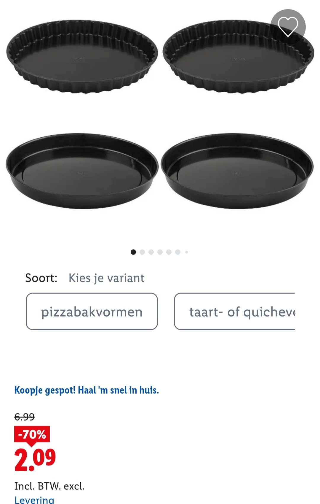 Quiche- en taartvormen of pizzabakplaten -70%