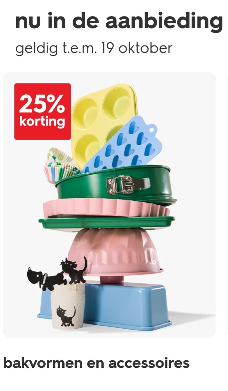 bakvormen en asseccoires -25%