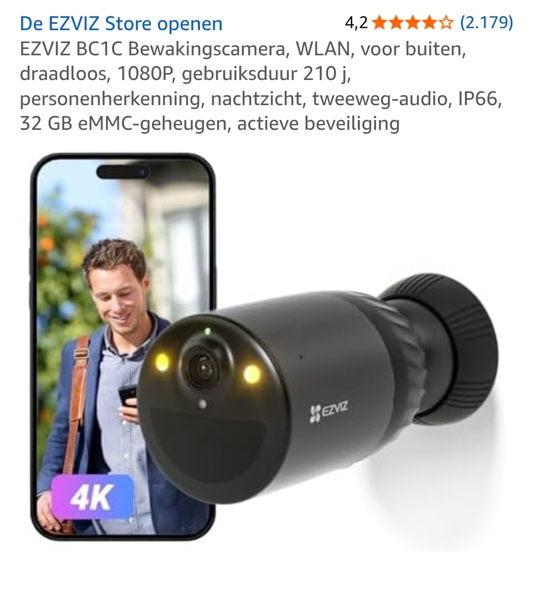 Prime Deal: EZVIZ BC1C Bewakingscamera