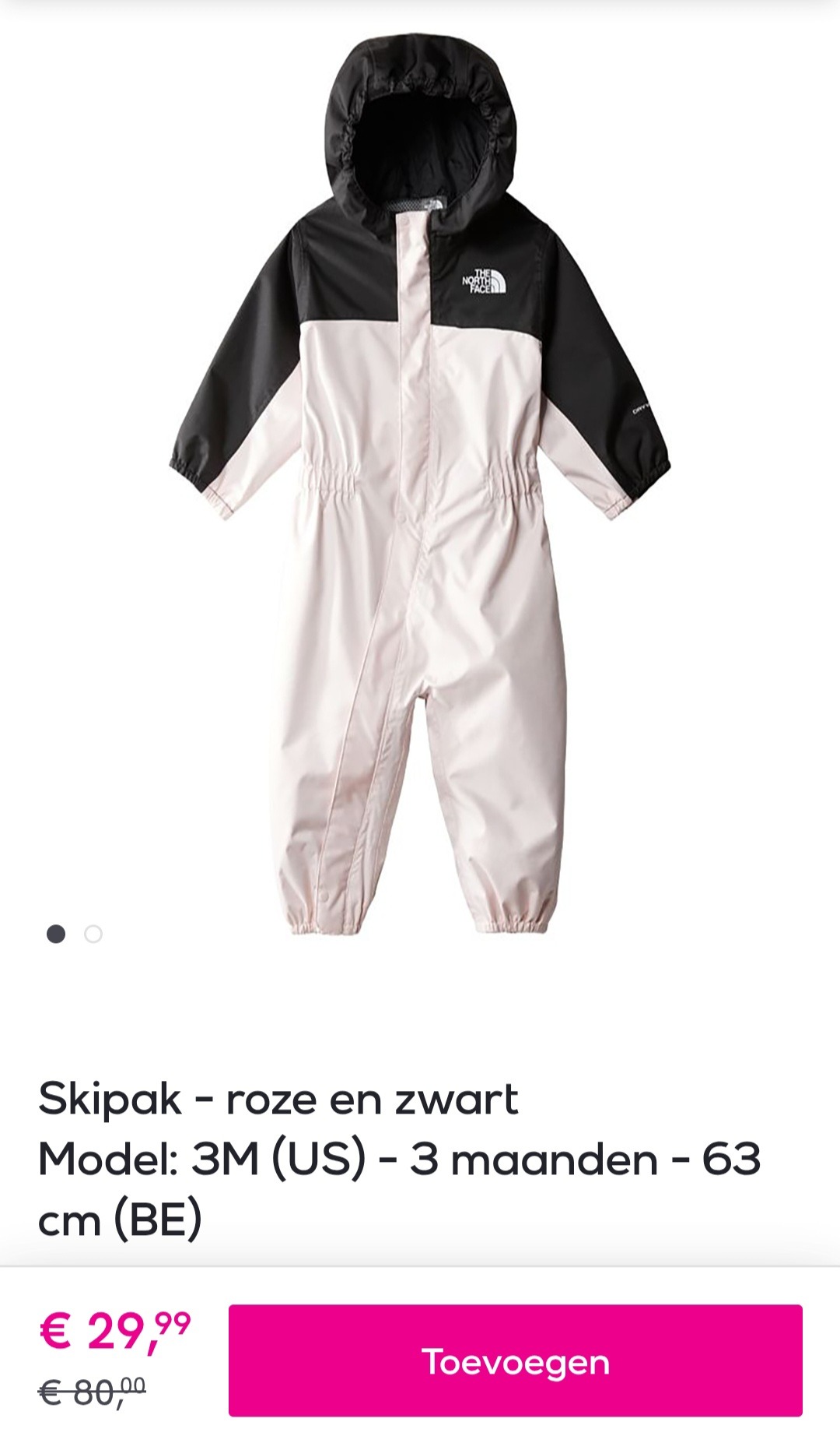 The North Face skipak roze en zwart 3 maand