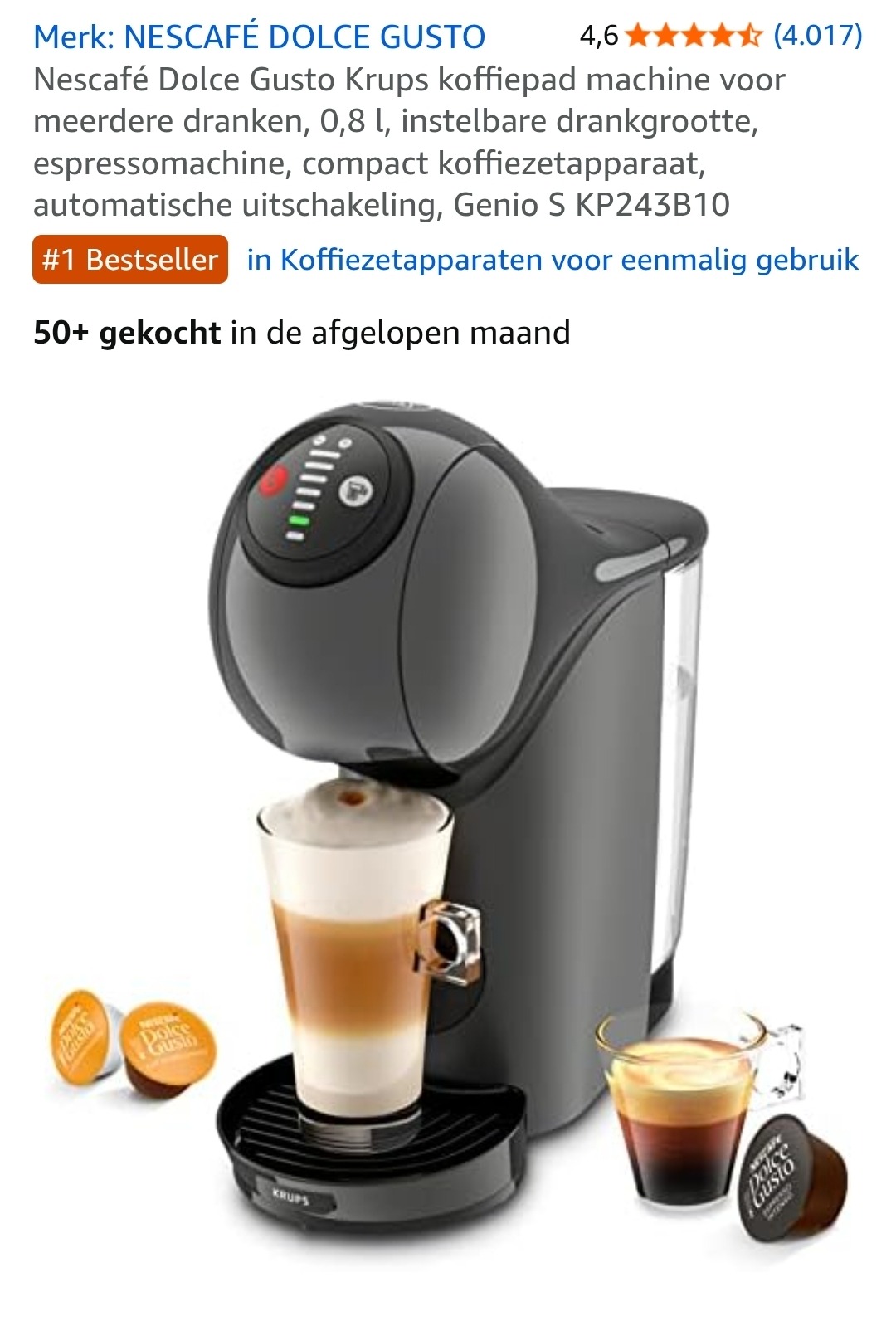 Prime Deal: Krups Nescafé Dolce Gusto Genio S