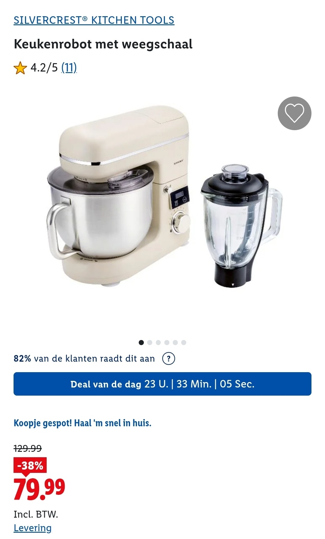 Lidl dagdeal: Silvercrest Kitchen Tools keukenrobot met weegschaal -38%