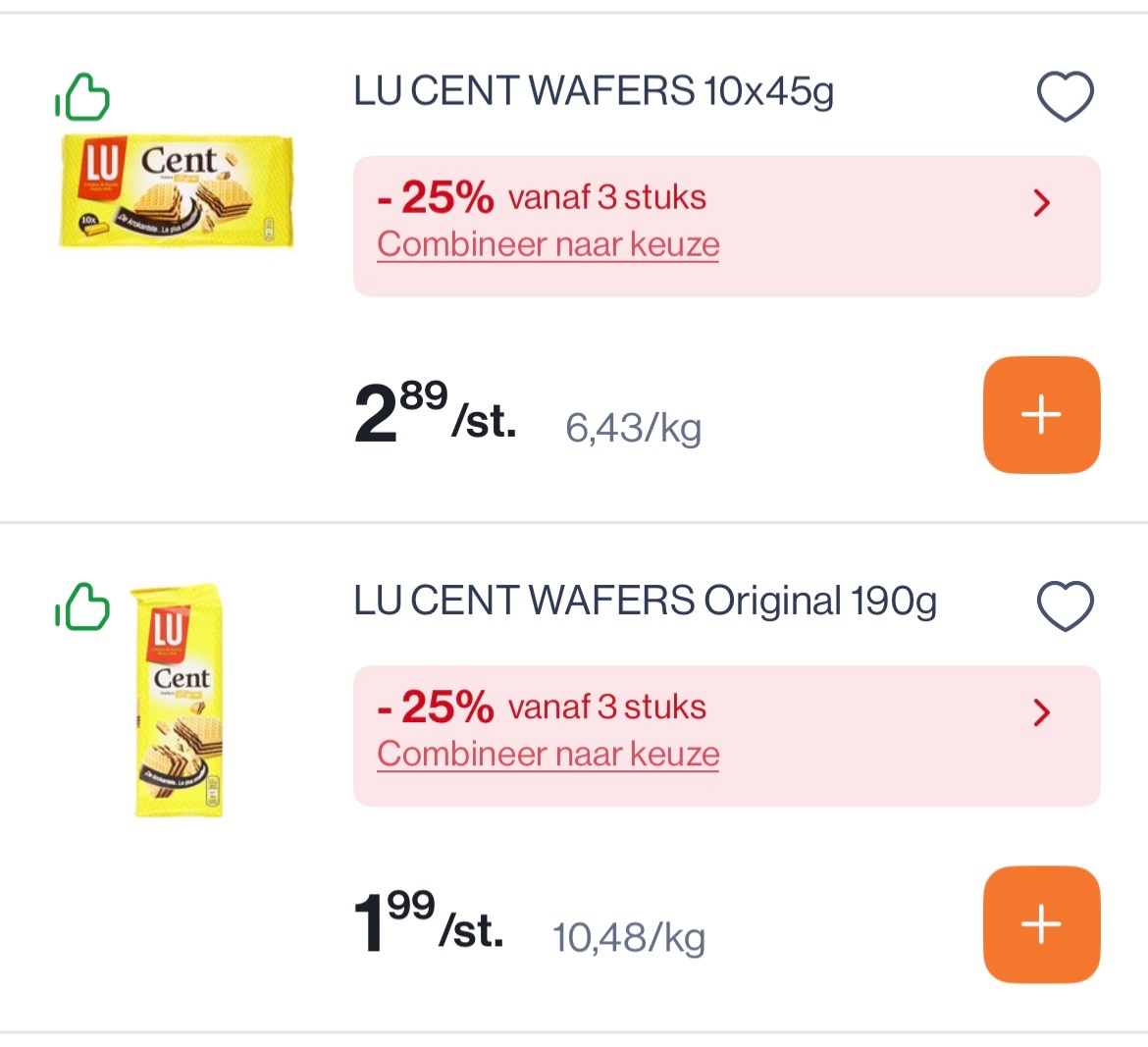 Lu cent wafels met mooie korting bij Colruyt