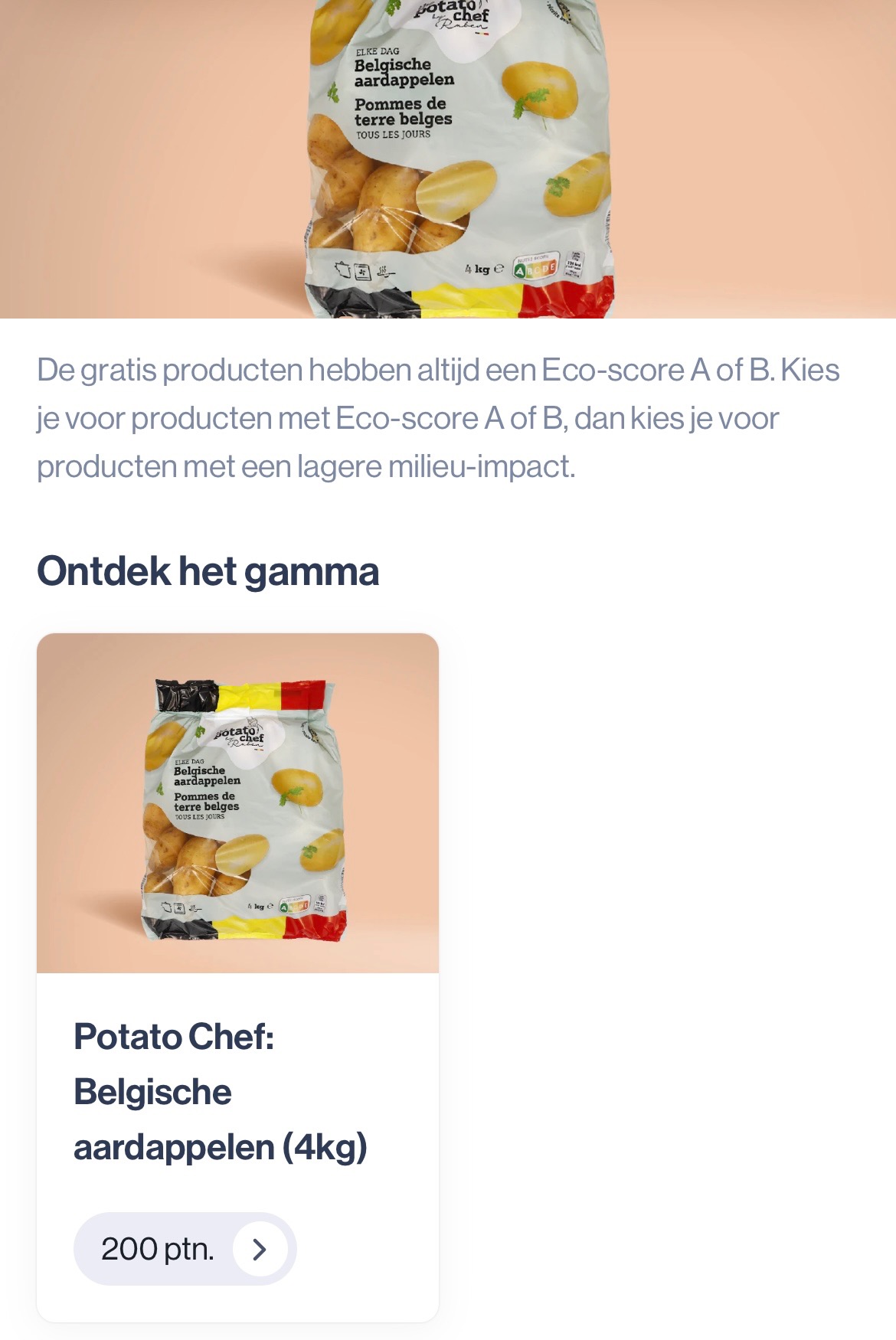 Gratis potato chef via Colruyt extra app
