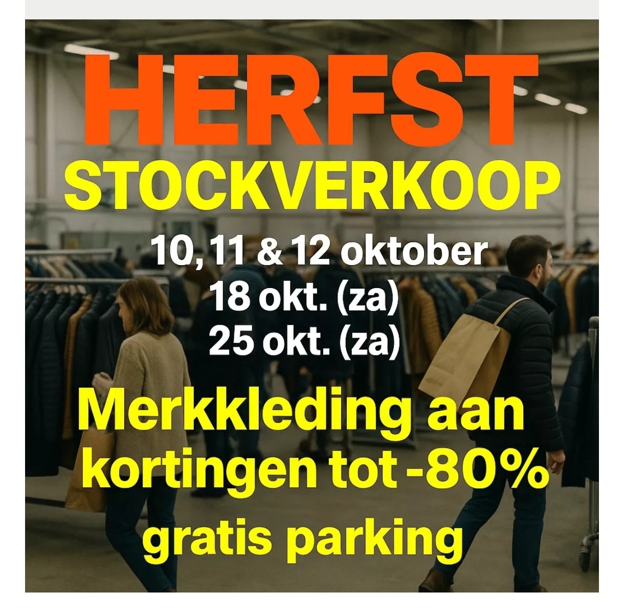Tot 80% korting -Herfst stockverkoop in Schoten