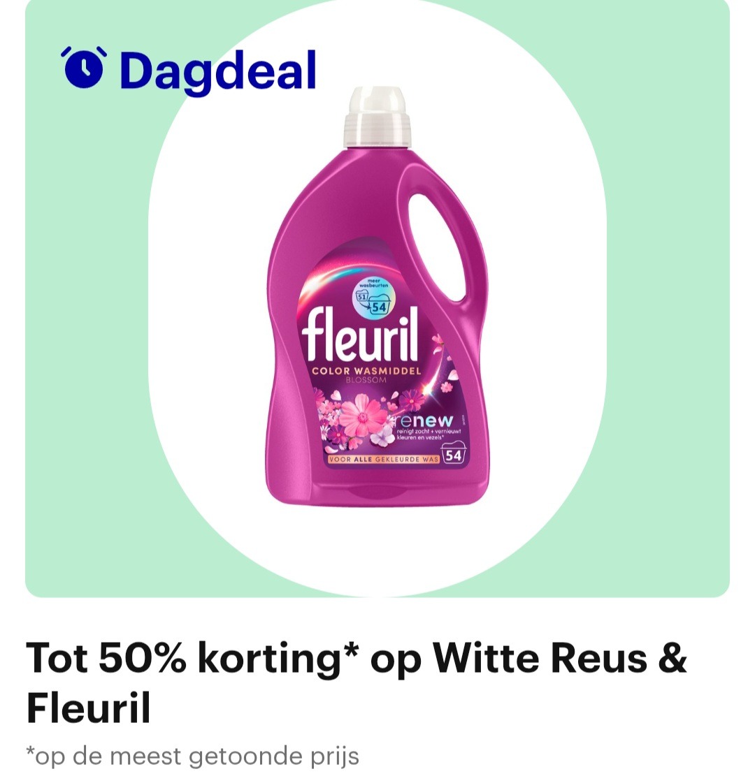 Dagdeal tot 50% korting op o.a. Witte Reus & Fleuril