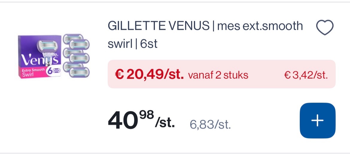 Gillette venus mes ext smooth 6 stuks -50%