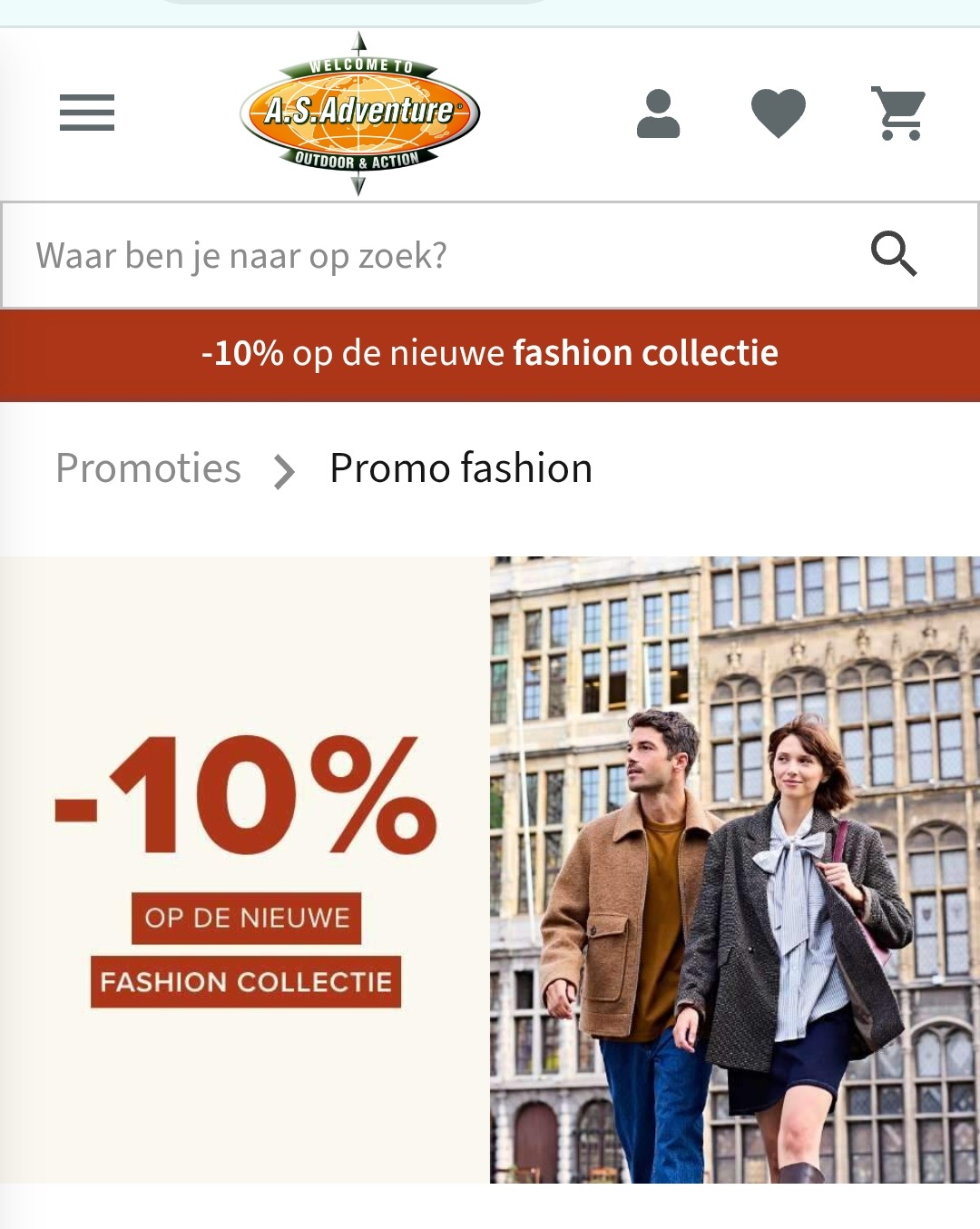 10% op de nieuwe collectie bij A.S. adventure