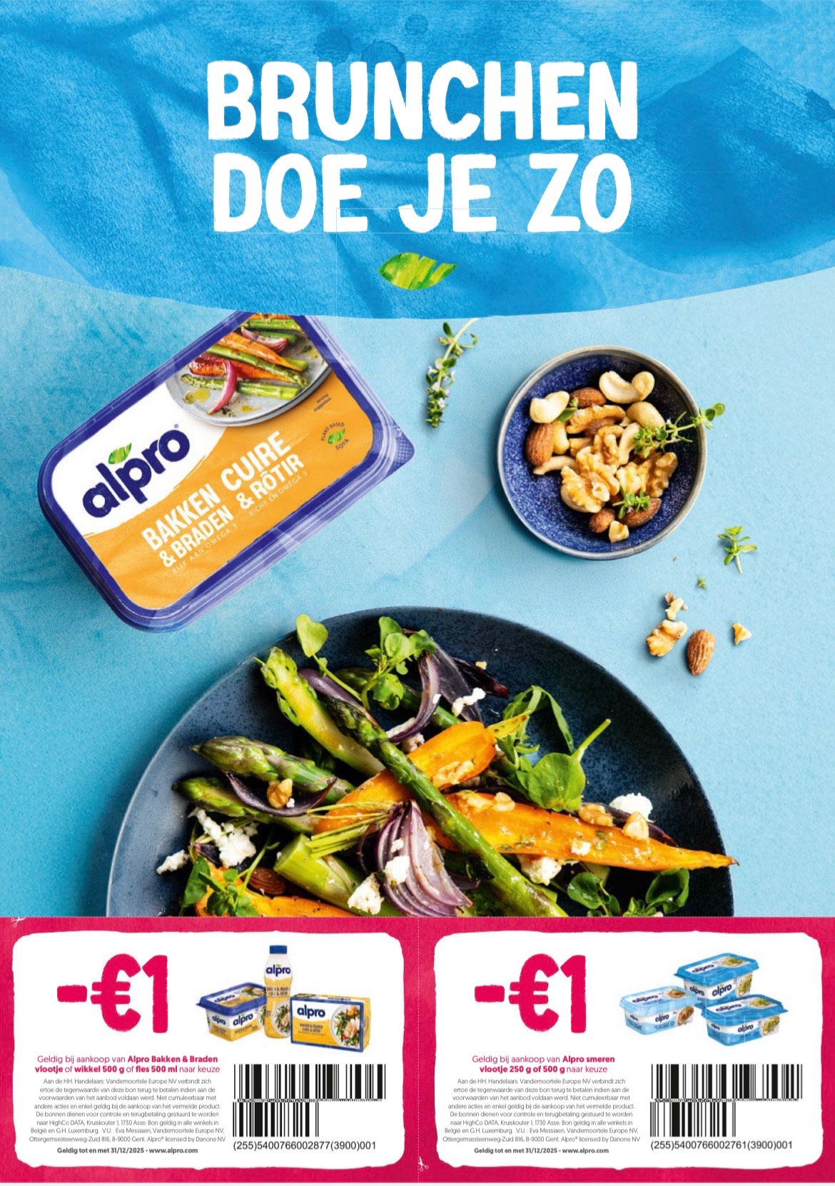 Coupons -1€ voor Alpro Smeren en. Bakken en braden in het nieuwsblad en Het Laatste Nieuws