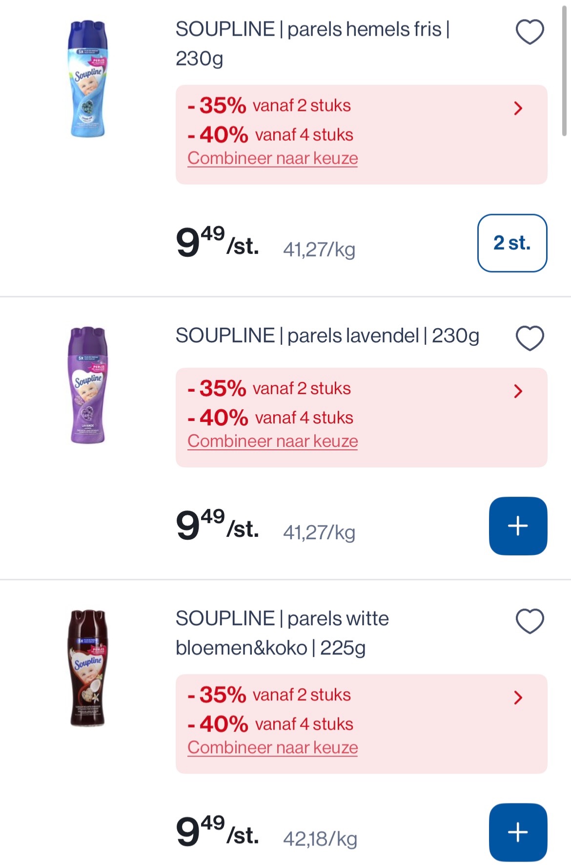 Promo op Soupline geurparels tot -40% extra + coupon