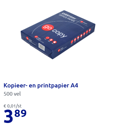 Print- en kopieerpapier <€4,00/pak bij Action