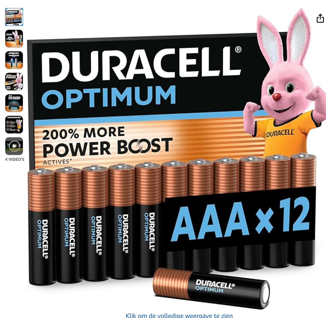Duracell AAA 12 stuks aan 6,99 euro!
