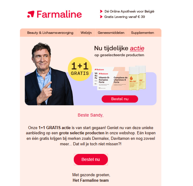 Farmaline: 1+1 gratis