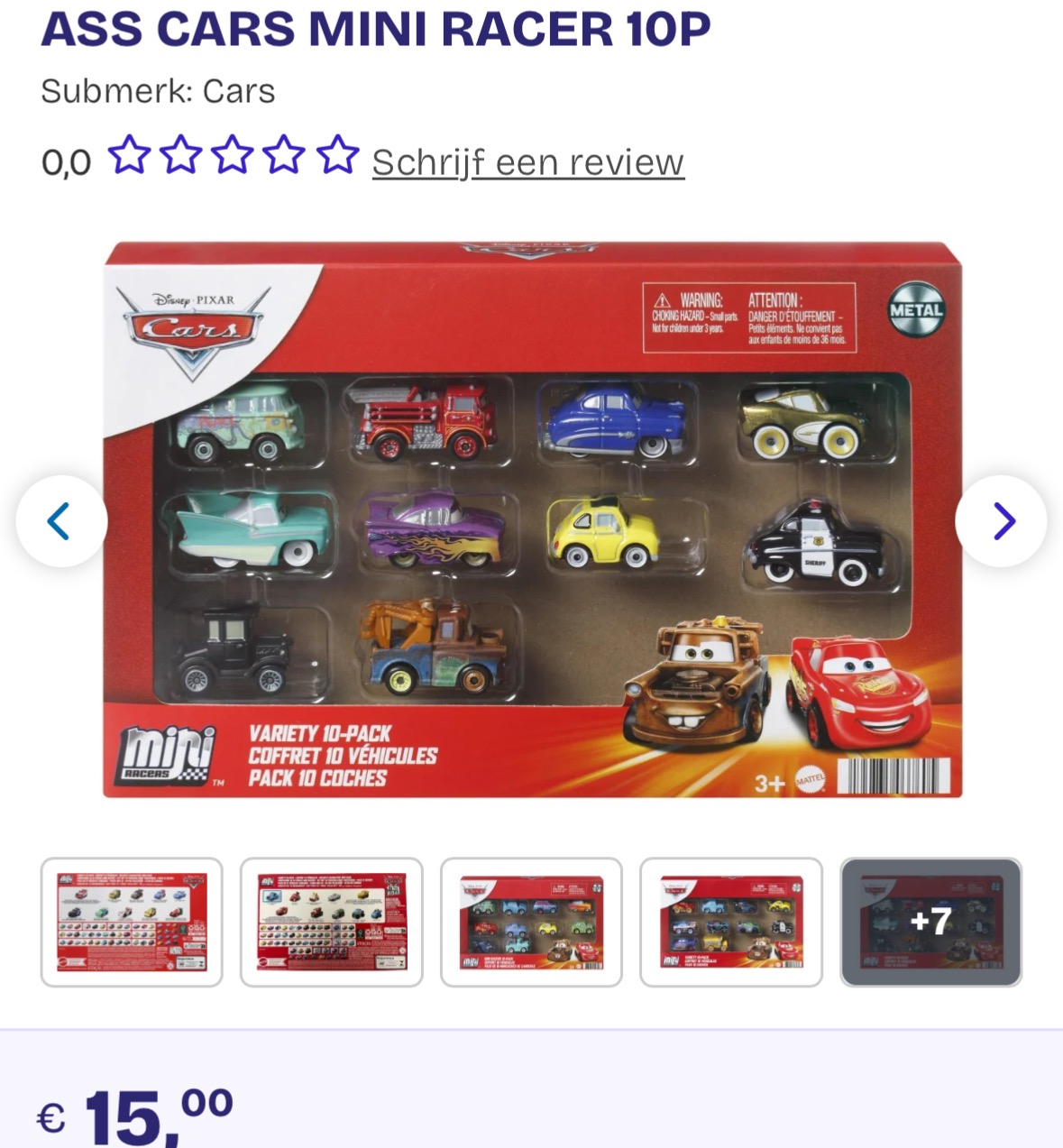 Cars set €15 bij Dreamland