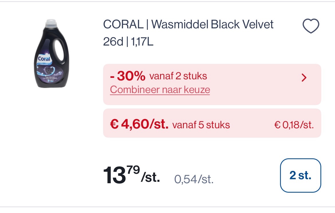 Coral wasmiddel Black velvet 26 d mooie korting